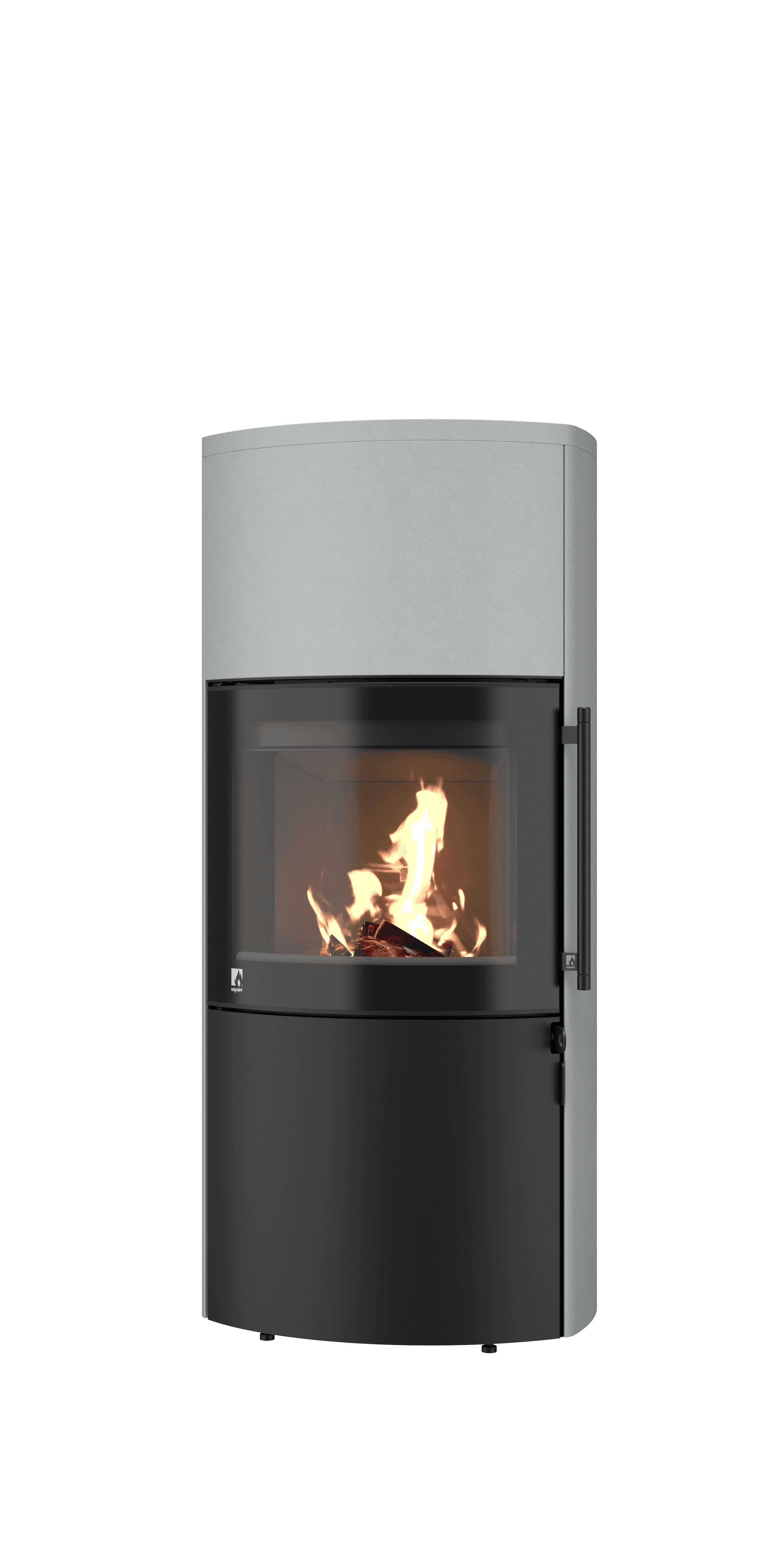 Drooff Forano Kaminofen mit brennendem Feuer