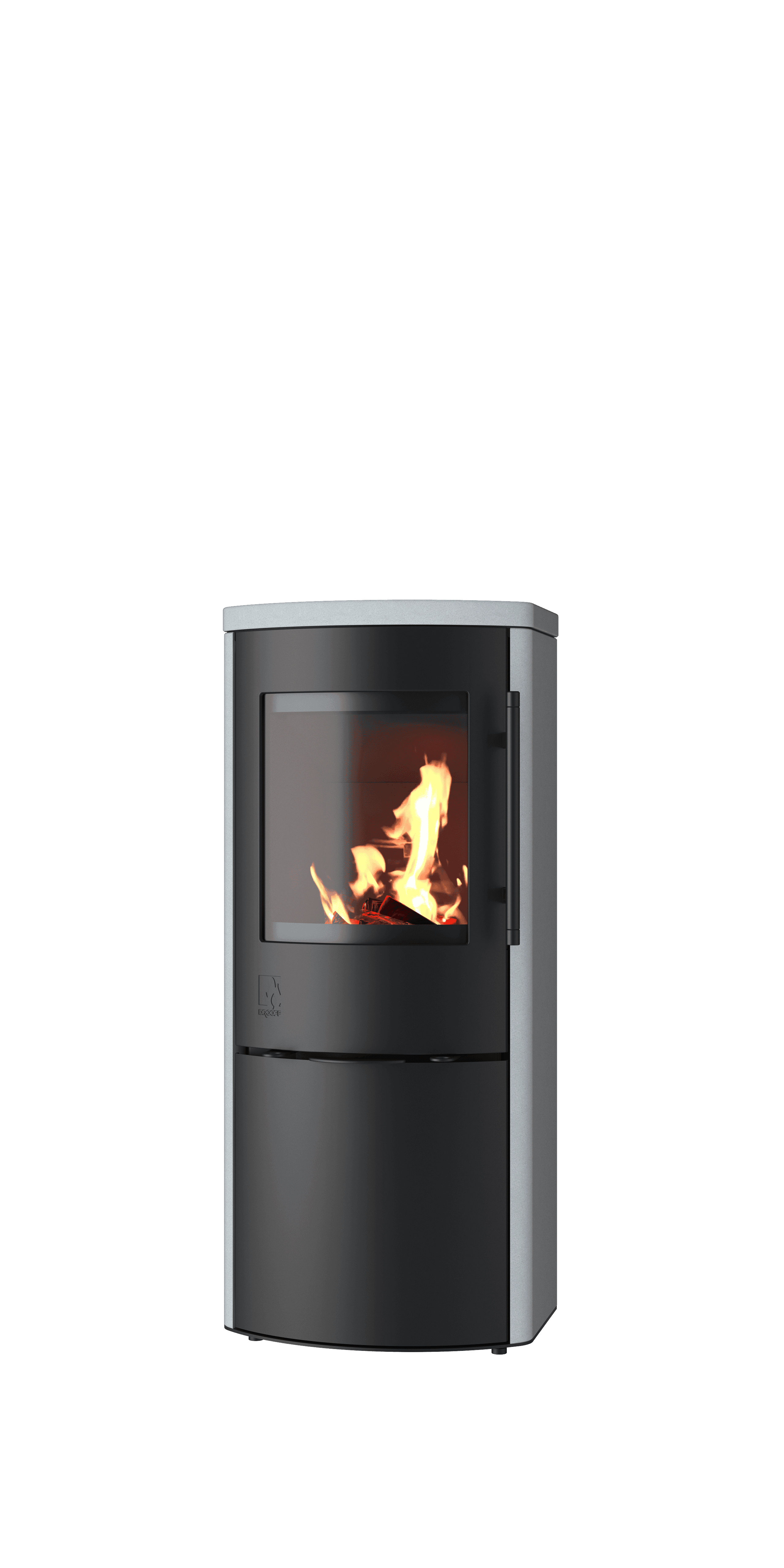 Drooff Garda Kaminofen mit brennendem Feuer