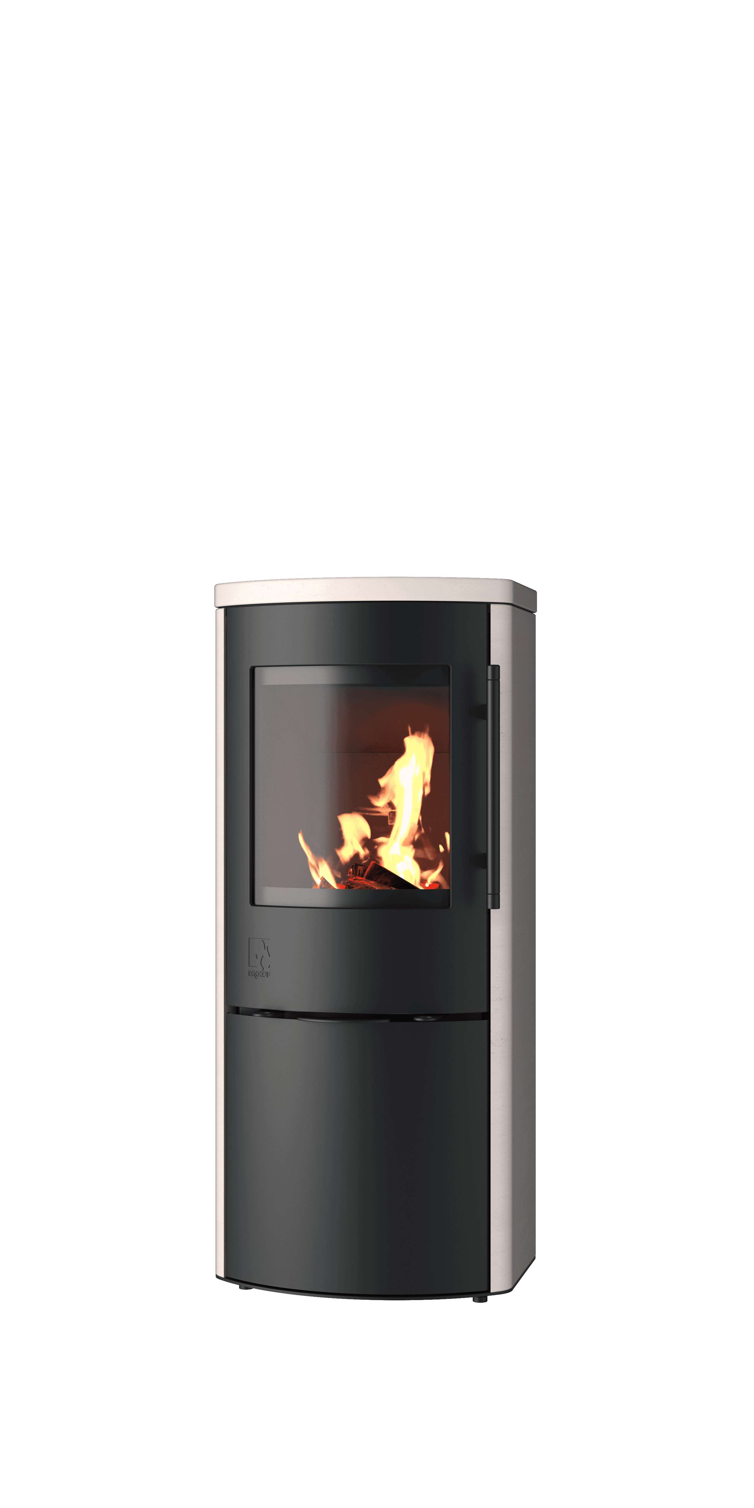 Drooff Garda Kaminofen mit brennendem Feuer