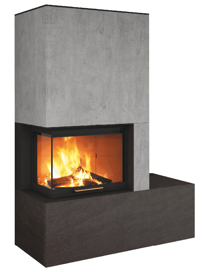 Neocube C20-Serie Kaminbausatz mit brennendem Feuer