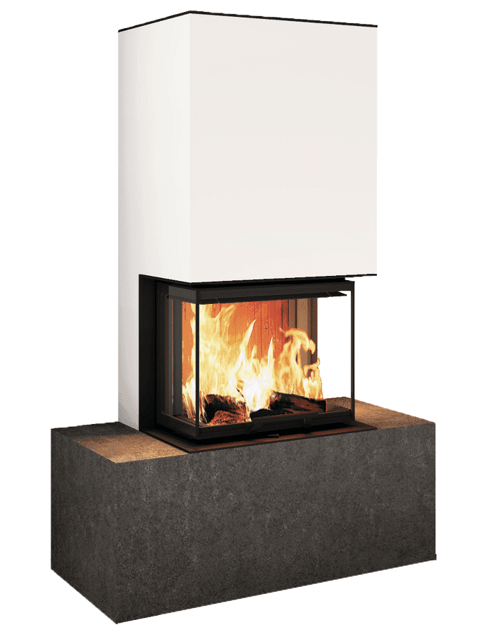Neocube P10-Serie Kaminbausatz mit brennendem Feuer