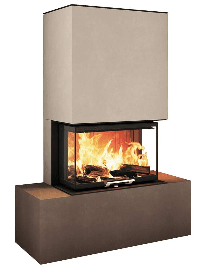 Neocube P20-Serie Kaminbausatz mit brennendem Feuer