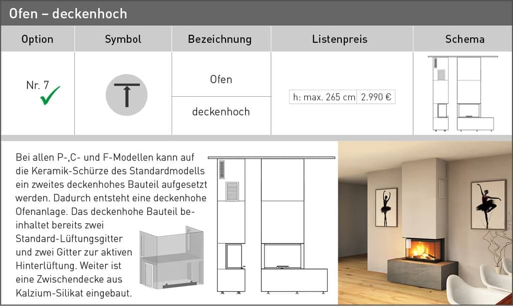 feel free 7 ofen deckenhoch
