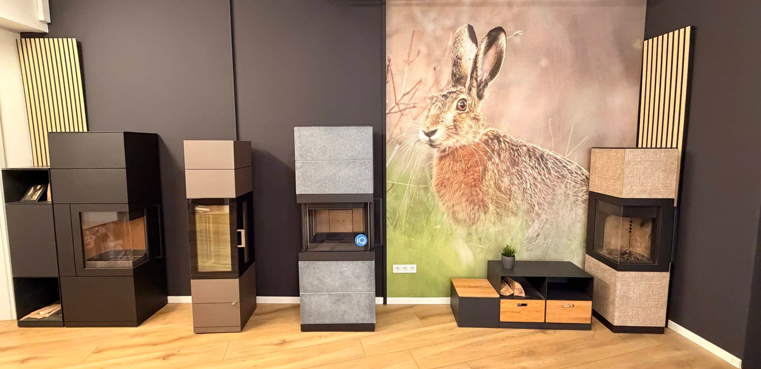 Ausstellung moderner Kaminöfen im Feuerhaus Kalina bei der Langen Feuernacht in stimmungsvoller Atmosphäre