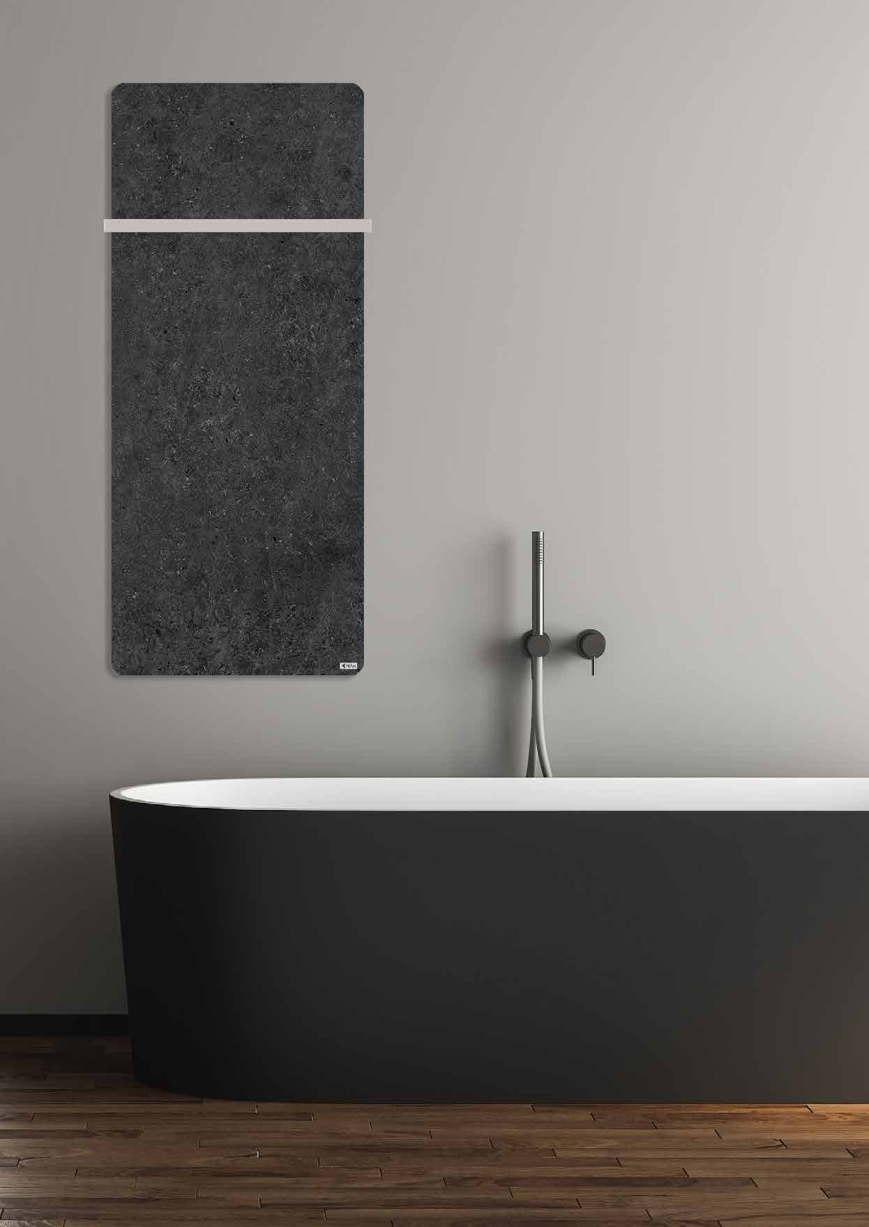 HEAzs Infrarot-Heizpaneel 60 × 140 cm mit 500 Watt, bad senkrecht dunkel