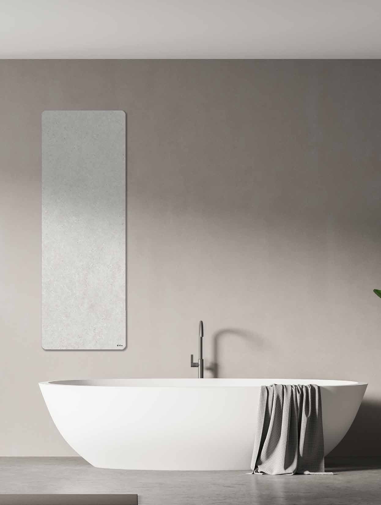 HEAzs Infrarot-Heizpaneel 40 × 140 cm mit 350 Watt, bad senkrecht hell