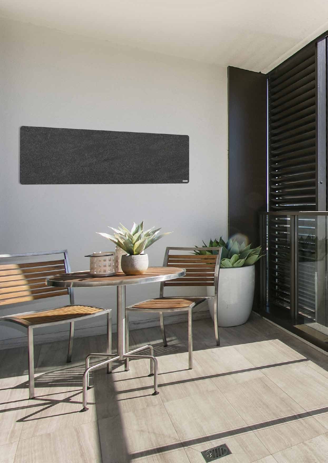 HEAzs Infrarot-Heizpaneel 60 × 170 cm mit 700 Watt, balkon waagerecht dunkel