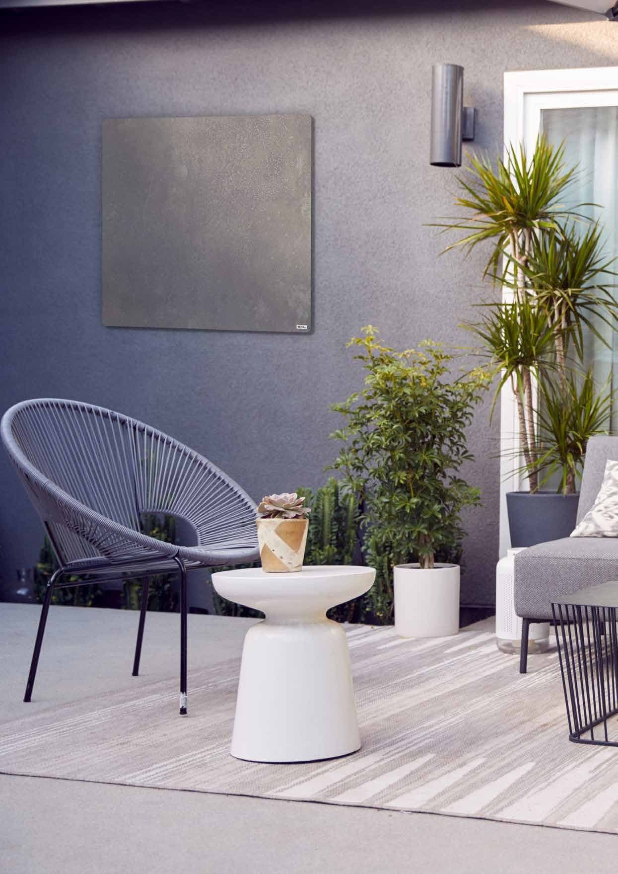 HEAzs Infrarot-Heizpaneel 100 × 100 cm mit 600 Watt, terrasse quadratisch