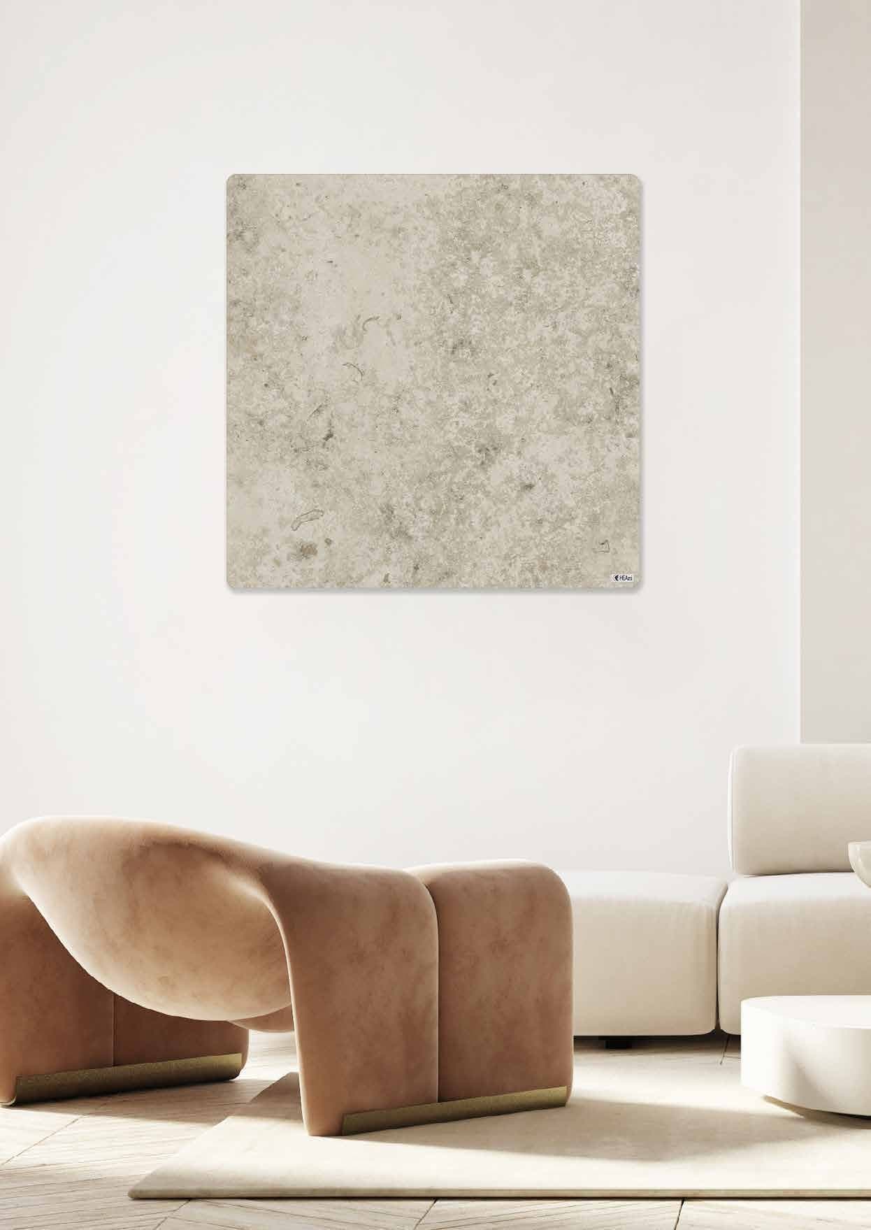HEAzs Infrarot-Heizpaneel 100 × 100 cm mit 600 Watt, wohnraum quadratisch hell