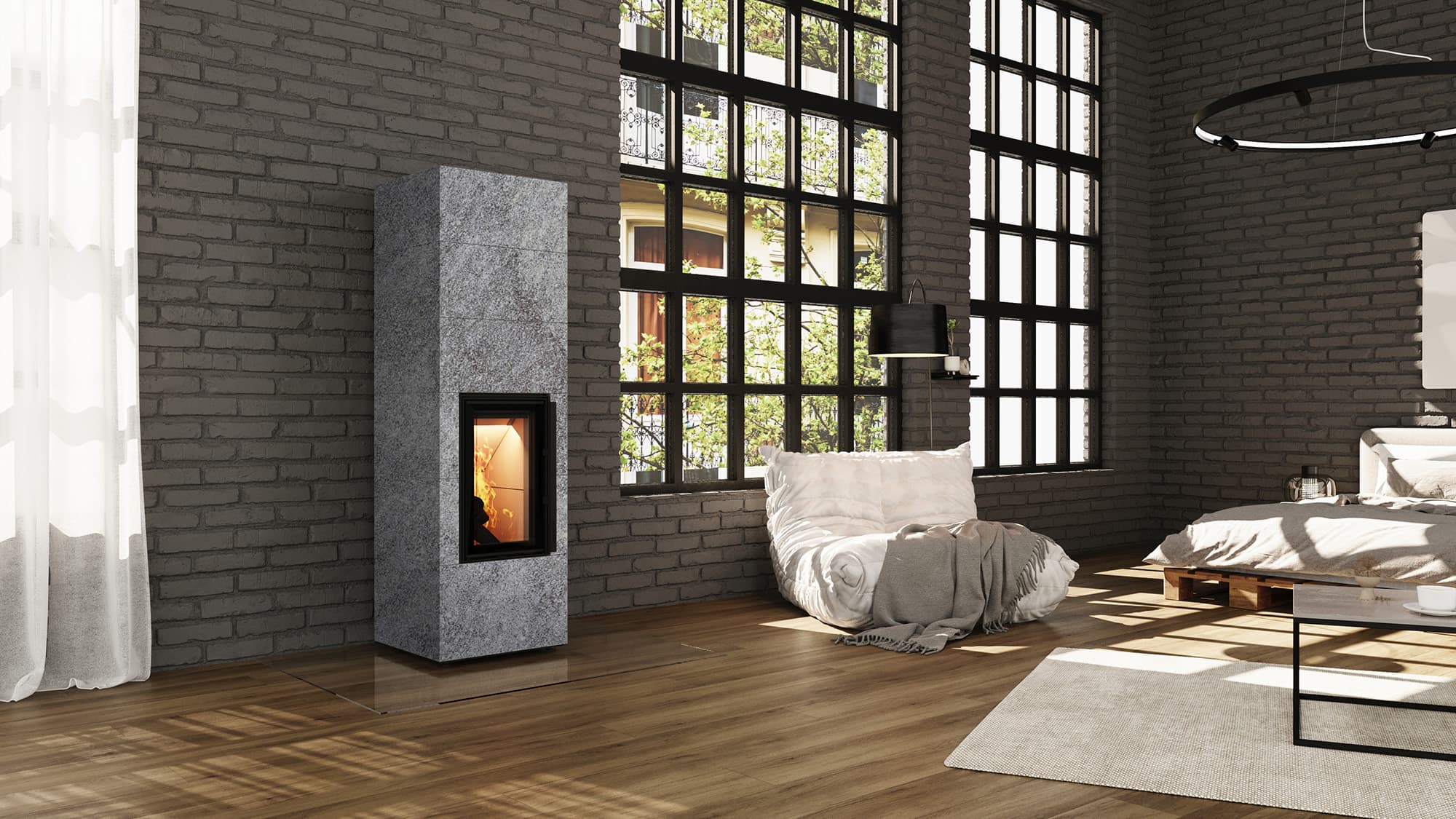 monolith depot D10 in Grigio Chiasso, Ansicht im Raum
