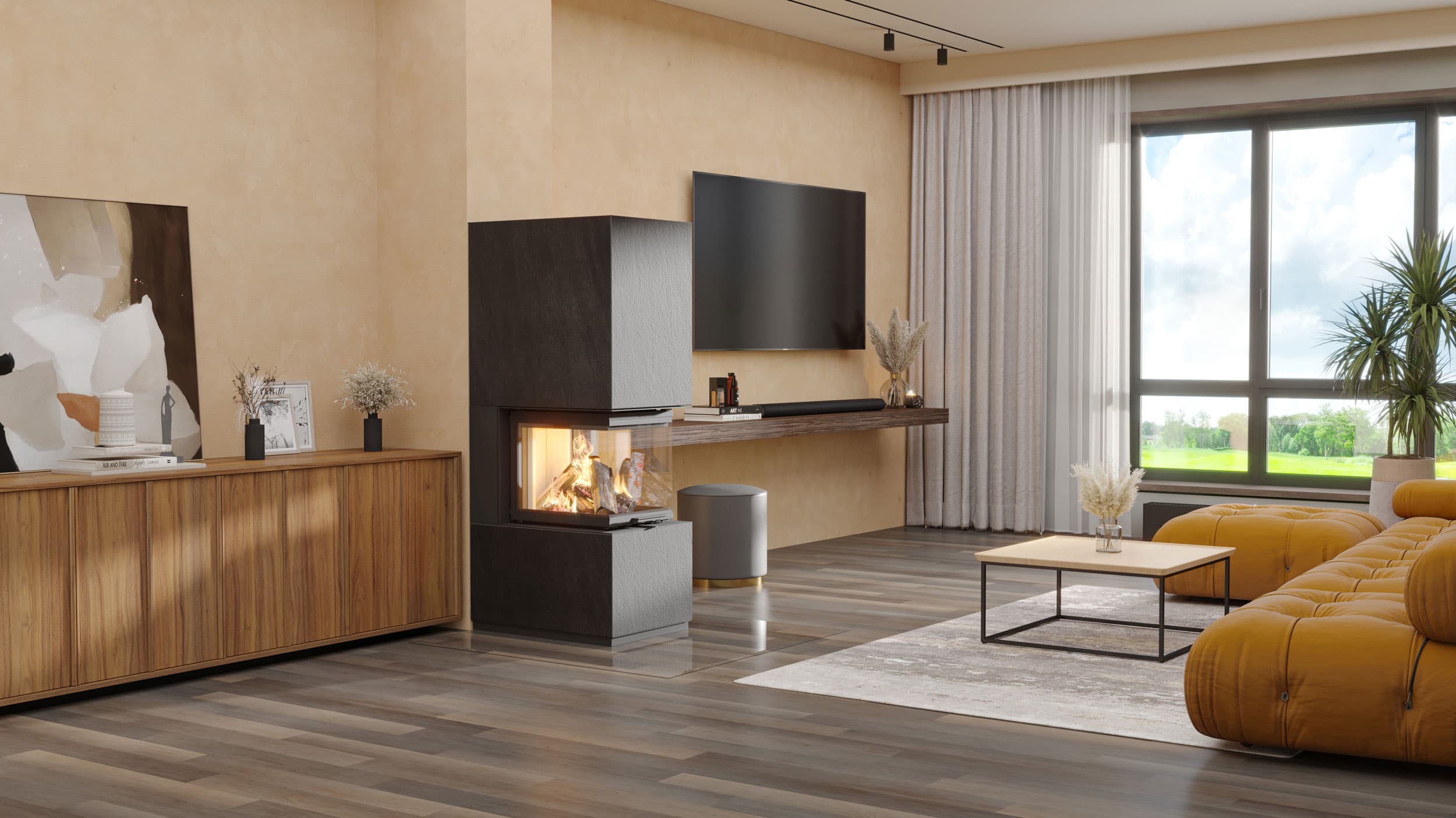 neocube P50 in Sinterkeramik Basalt Black mit Stahlelementen