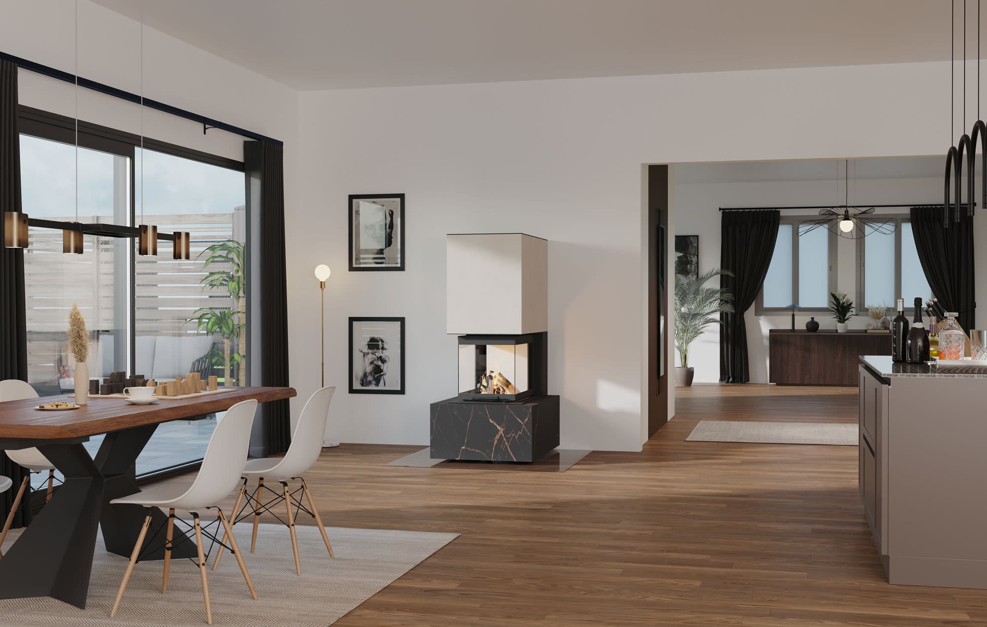 neocube P61 mit mittiger Bank, Pietra di Osso kombiniert mit Laurent