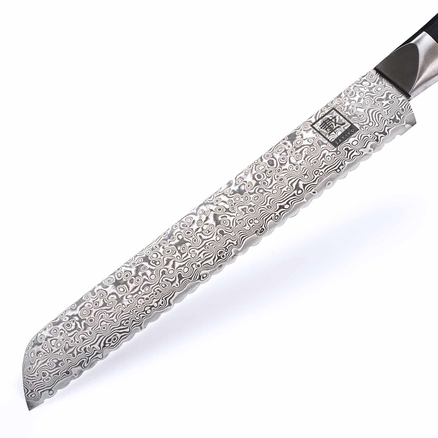 Zayiko Damastmesser – Brotmesser (Black Edition)
