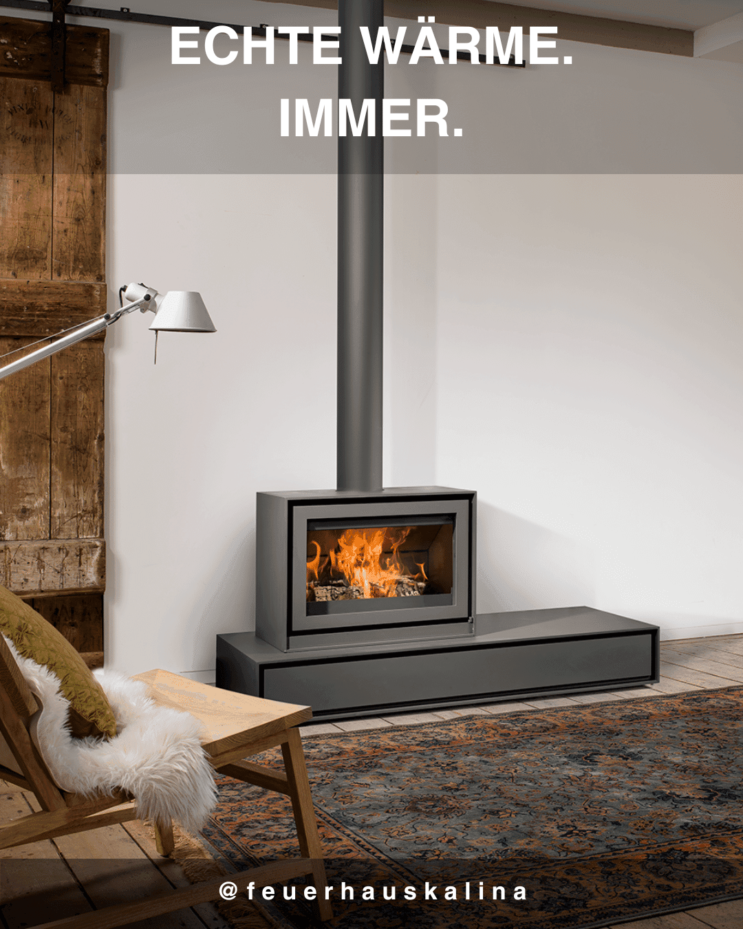 Moderner Kaminofen sorgt für echte Wärme auch ohne Strom