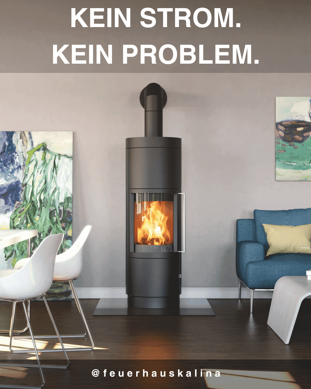 Kaminofen heizt zuverlässig bei Stromausfall