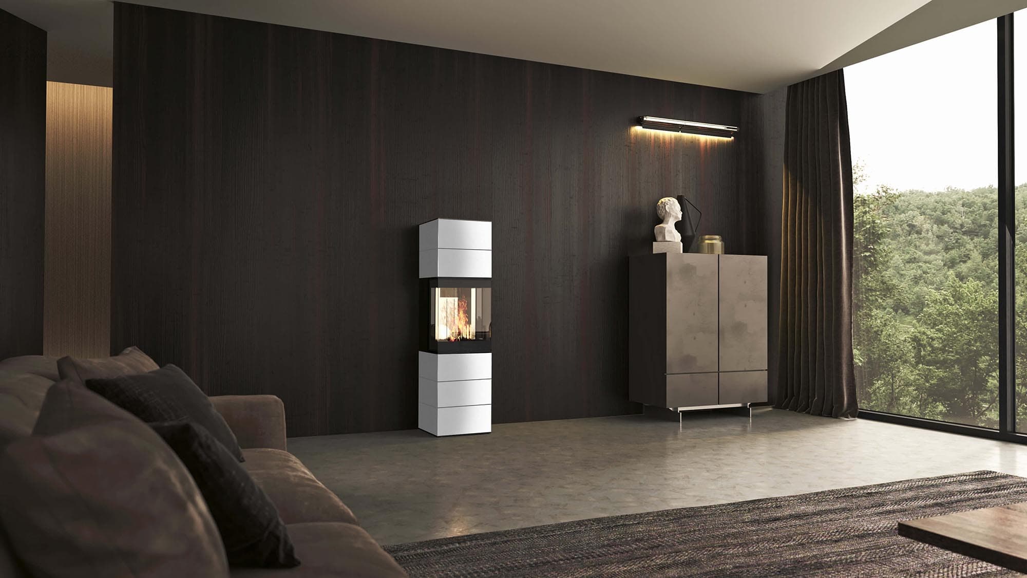 neocube S30 black & white Edition in Weiß mit umlaufender Rillenstruktur