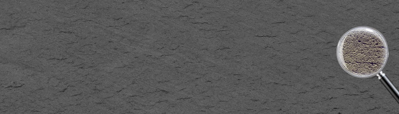 Muster der Naturstein-Oberfläche Grigio Pompei natura für CB-tec neocube und monolith Feuerstätten
