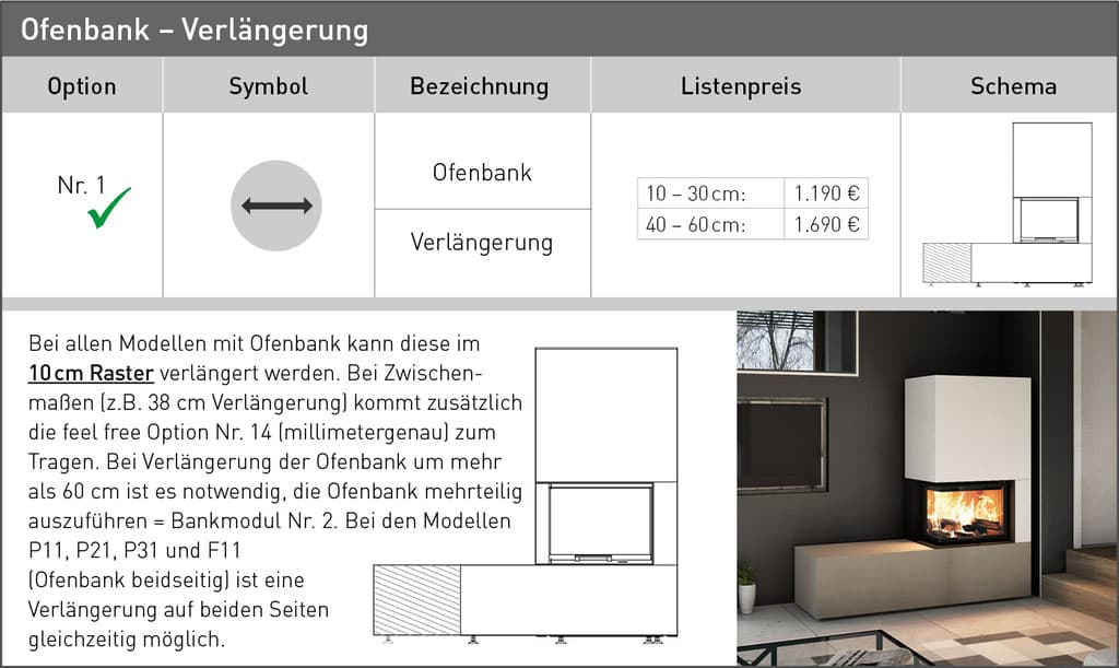 feel free 1 ofenbank verlaengerung