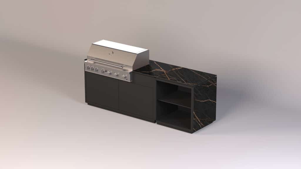 CB Outdoor Kitchen - Gasgrill BeefEater mit offenem Stauraum - Keramik Laurent Ultra Matt