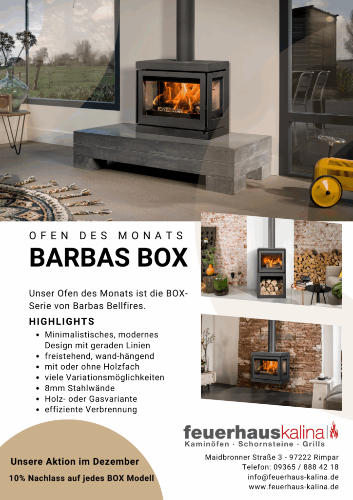 „Ofen des Monats November: NeoCube P20-Serie Kaminanlage mit Panoramascheibe, Keramikverkleidung und optionalem Speicherblock – Aktion bei Feuerhaus Kalina in Rimpar bei Würzburg“